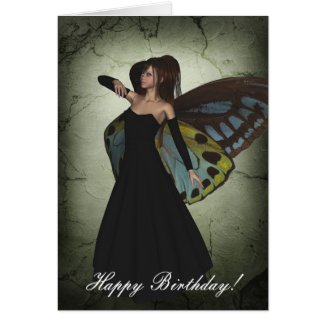 Happy Birthday Dark Angel Grunge card