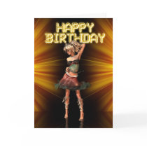 Happy Birthday Deva female birthday on the stage cards