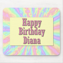 Happy Birthday Diana mousepads by JustParties Happy Birthday Diana mousepads