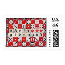 Happy Birthday Dice Postage Stamp