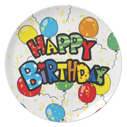 happy birthday dinner plate Zazzle