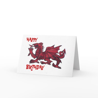 HAPPY BIRTHDAY DRAGON CARD from Zazzle.com : wings myth flags wales emblems