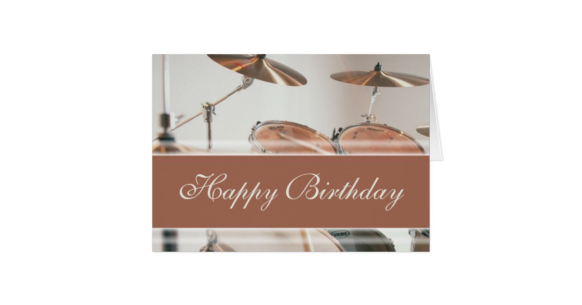 Happy Birthday Drum Kit Card Zazzle