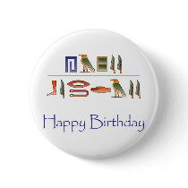 Happy Birthday Egyptian Hieroglyphics Buttons