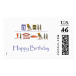 Happy Birthday Egyptian Hieroglyphics Stamp