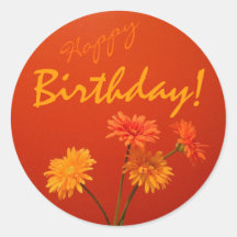 Happy Birthday Envelope Seals Round Stickers