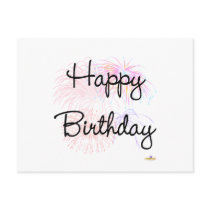 Happy Birthday Firworks postcards