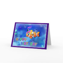 Happy Birthday Fish style 013 cards by murals2go Happy Birthday Fish style 013 cards