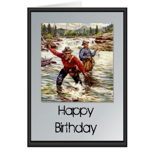 Happy Birthday Fishing in the river Greeting Card Zazzle