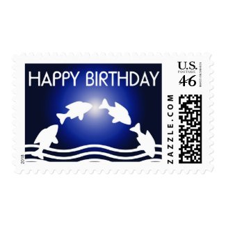 Happy Birthday Fishing stamp