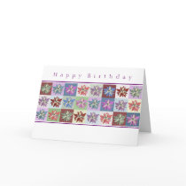 Happy Birthday Flower Patchwork Card by webofcolour Happy Birthday Flower Patchwork Card