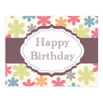 Happy Birthday (flowers) postcards