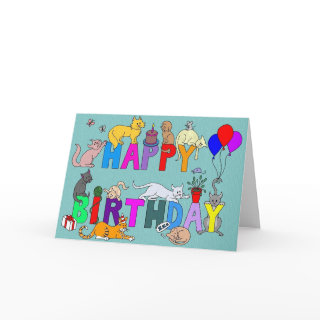 Happy Birthday for the Cat Lover Greeting Card