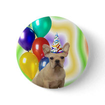 Happy Birthday French Bulldog button