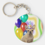 Happy Birthday French Bulldog keychain