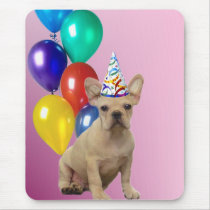 Happy Birthday French Bulldog mousepad