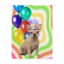 Happy Birthday French Bulldog postcard
