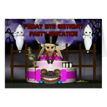 Happy Birthday Friday 13th Invitation, party cards