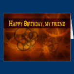 Happy Birthday Friend steampunk clock gears cards