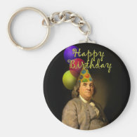 Happy Birthday  From Ben Franklin Basic Round Button Keychain