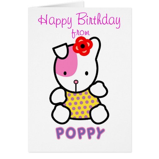 Happy Birthday from 'POPPY' the puppy. Card | Zazzle