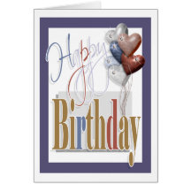"Happy birthday" fun diamond balloons adults Card