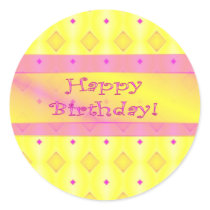 Happy Birthday Fun Round Stickers