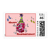 Happy Birthday Funny Cartoon Berry Custom Stamps