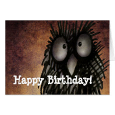 Happy Birthday Funny Crazy Owl Card