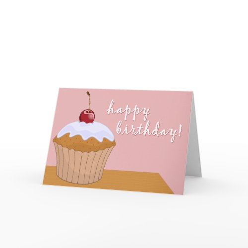 happy birthday : giant cupcake : card