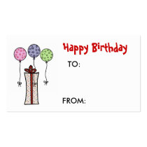 Happy Birthday, Gift tag business cards by marcya7 Happy Birthday, Gift tag business cards