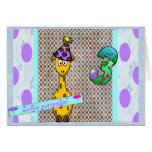 Happy Birthday Giraffe "3" Greeting Card