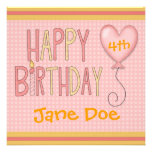 Happy Birthday Girl Decorative Design Invites