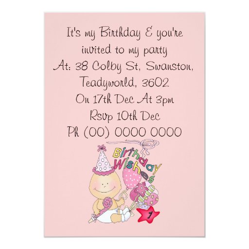happy_birthday_girl_wishes_1_year_old_invitation ... happy_birthday_girl_wishes_1_year_old_invitation ...