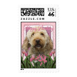 Happy Birthday - Goldendoodle Postage Stamp