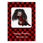 Happy Birthday Gothic Checks Clown Kid Card