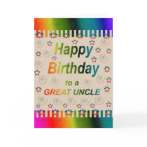 HAPPY BIRTHDAY Great Uncle Card