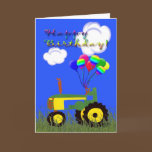 Happy Birthday Green Tractor Card