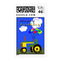Happy Birthday Green Tractor Postage