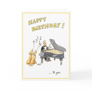 Happy birthday greeting card for music lovers
