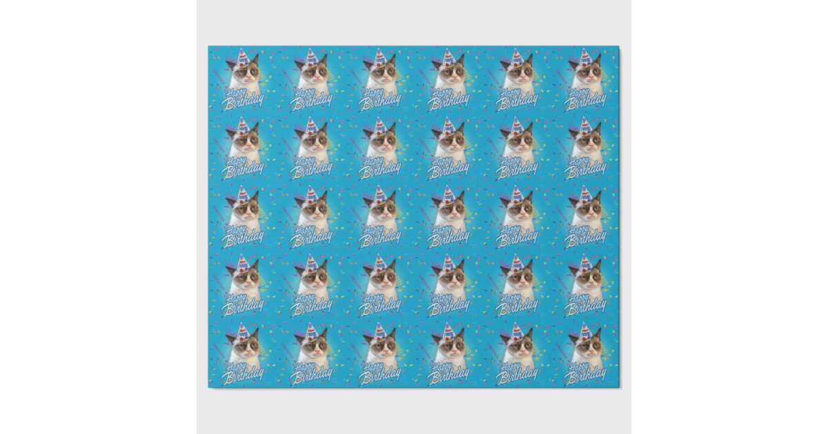 Happy Birthday Grumpy Cat Wrapping Paper Zazzle