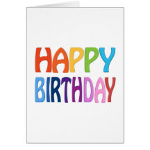 Happy Birthday - Happy Colourful Greeting Greeting Cards