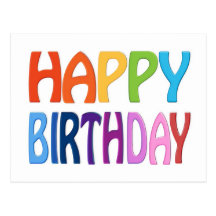 Happy Birthday - Happy Colourful Greeting Post Cards