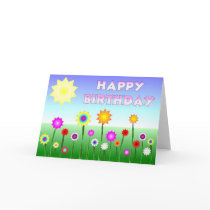 Happy Birthday Happy Flowers cards