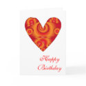 "Happy Birthday" Heart Design cards