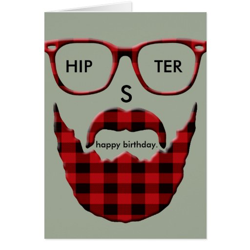 Happy Birthday HipSter Card Zazzle