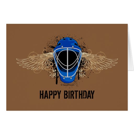 Happy Birthday Hockey Goalie Mask Greeting Card | Zazzle