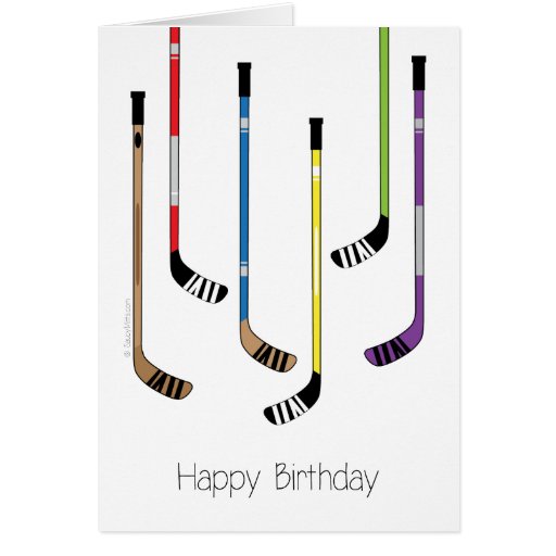 Happy Birthday! Hockey Sticks Greeting Card Zazzle