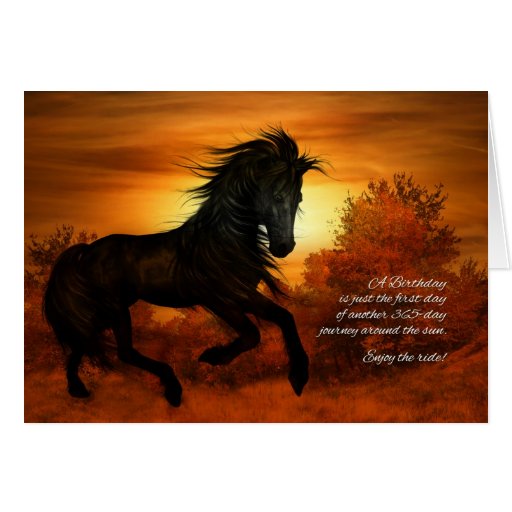 Happy Birthday Horse In The Sunset Greeting Card Zazzle Happy Birthday Horse In The Sunset Greeting Card Zazzle