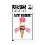 Happy Birthday Ice Cream Cone Stamp